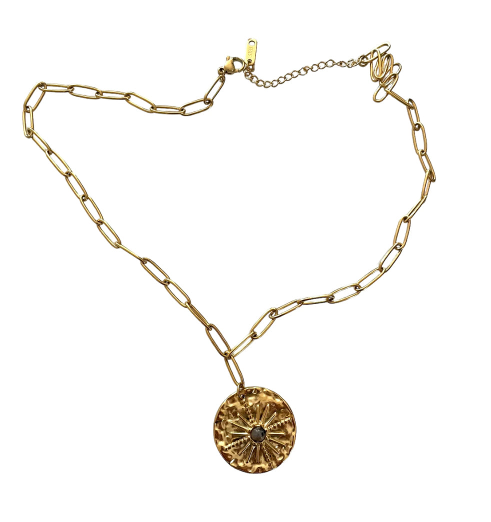 Chunky Necklace - Gold Pendant