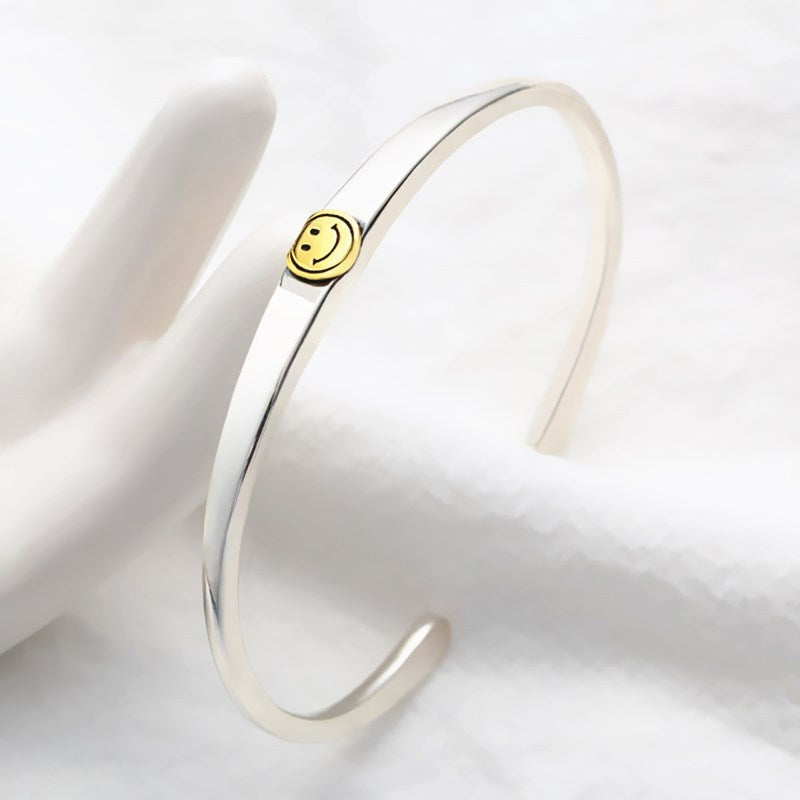 Smile Bangle - Silver Gold