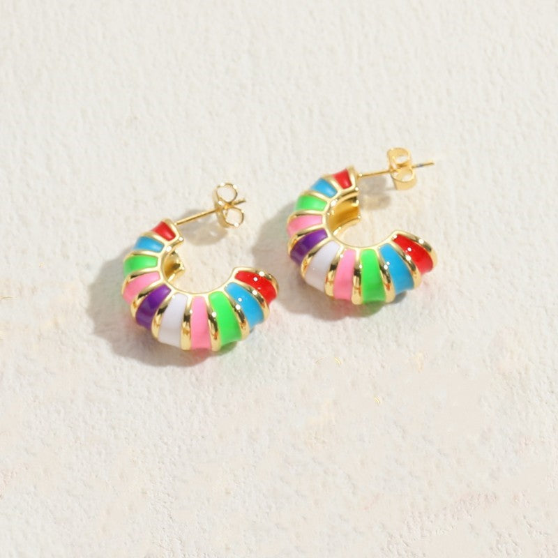 Earrings - Rainbow Hoops