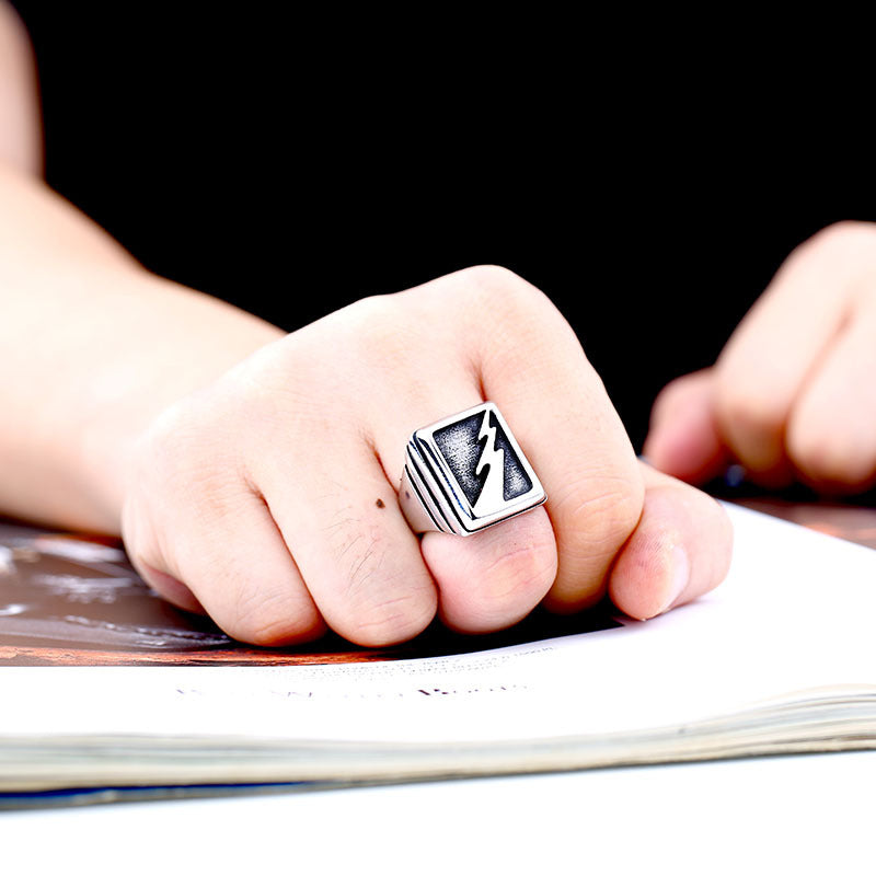 Lightning Bolt Ring - Silver
