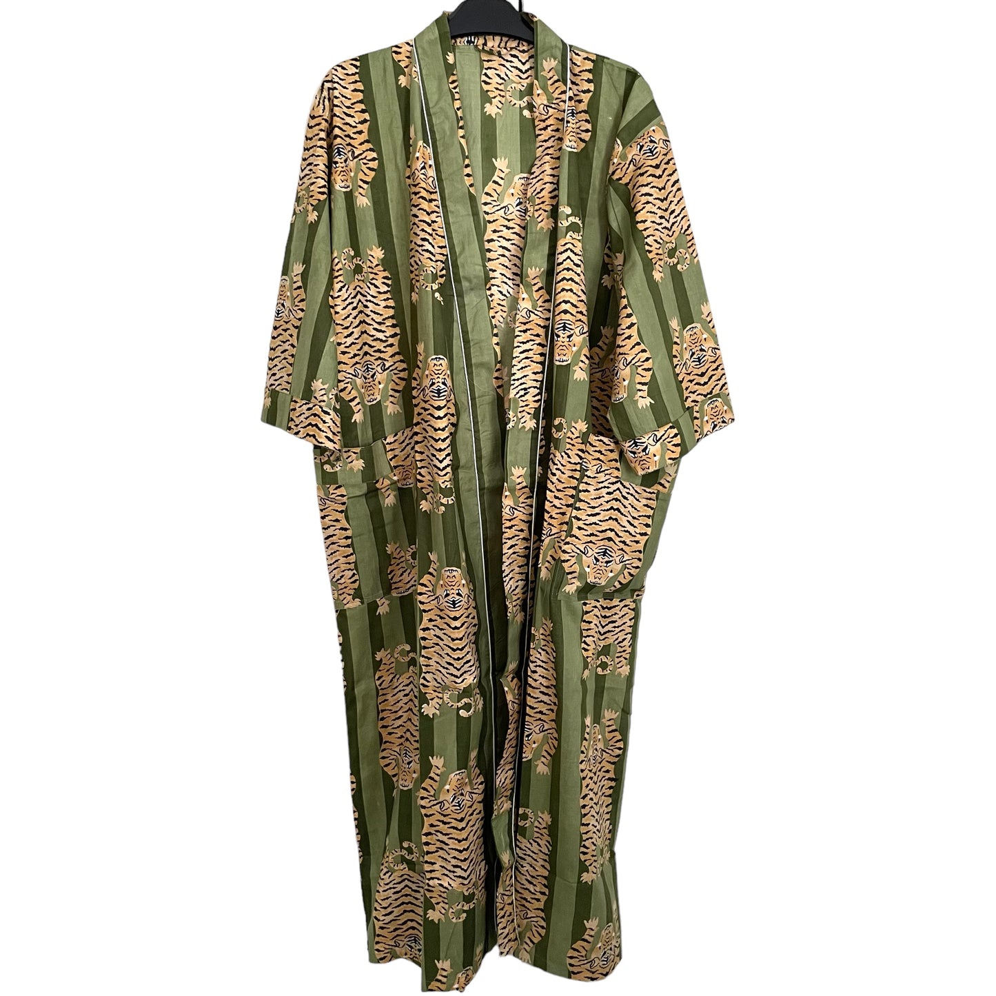 Cotton Kimono - Green Tiger