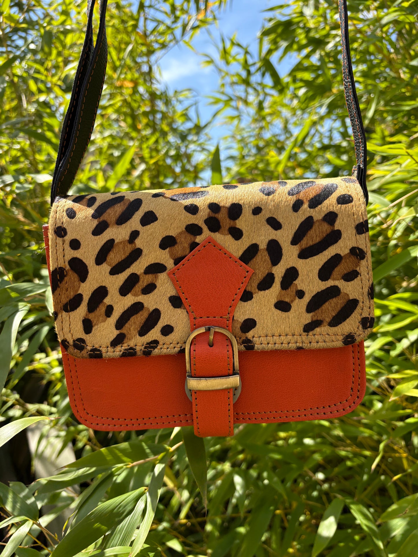 Millie - Orange Leopard Print