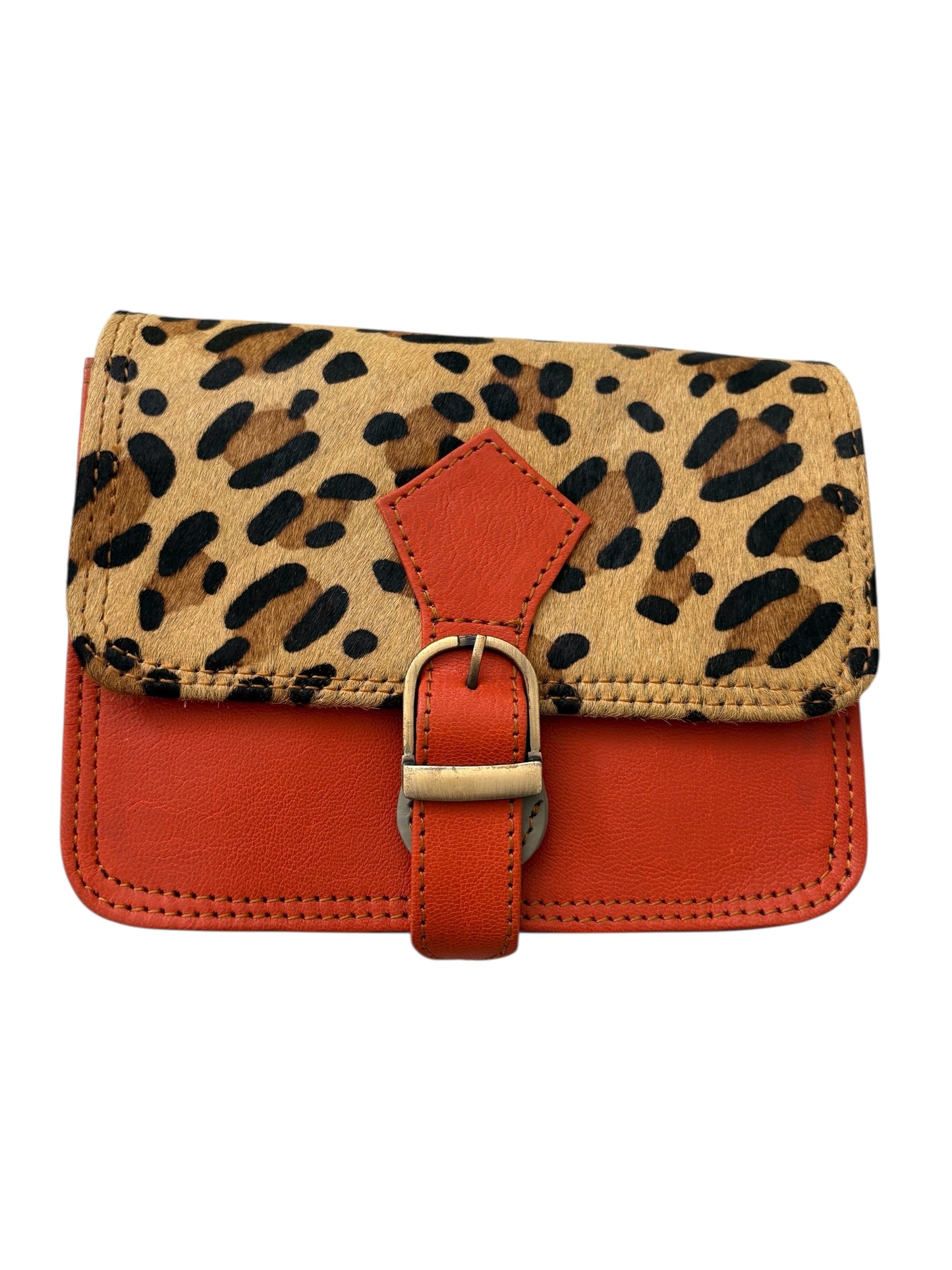 Millie - Orange Leopard Print