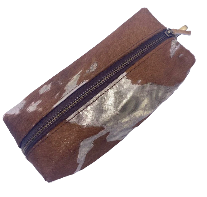 Make- up bag - Disco Silver Metallic - Brown