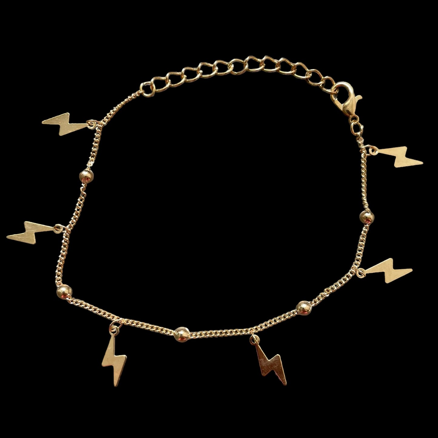 Anklet - Gold Lightning Bolt