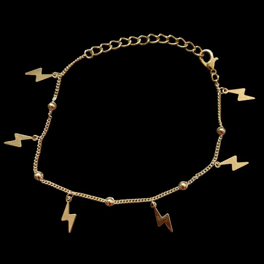 Anklet - Gold Lightning Bolt