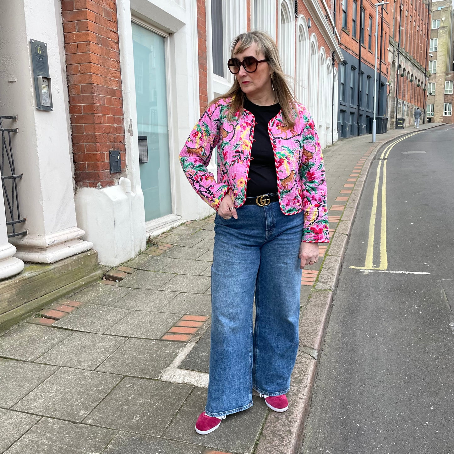 BACK IN STOCK  Pink Monkey  - Quilted Cotton Reversible Jacket