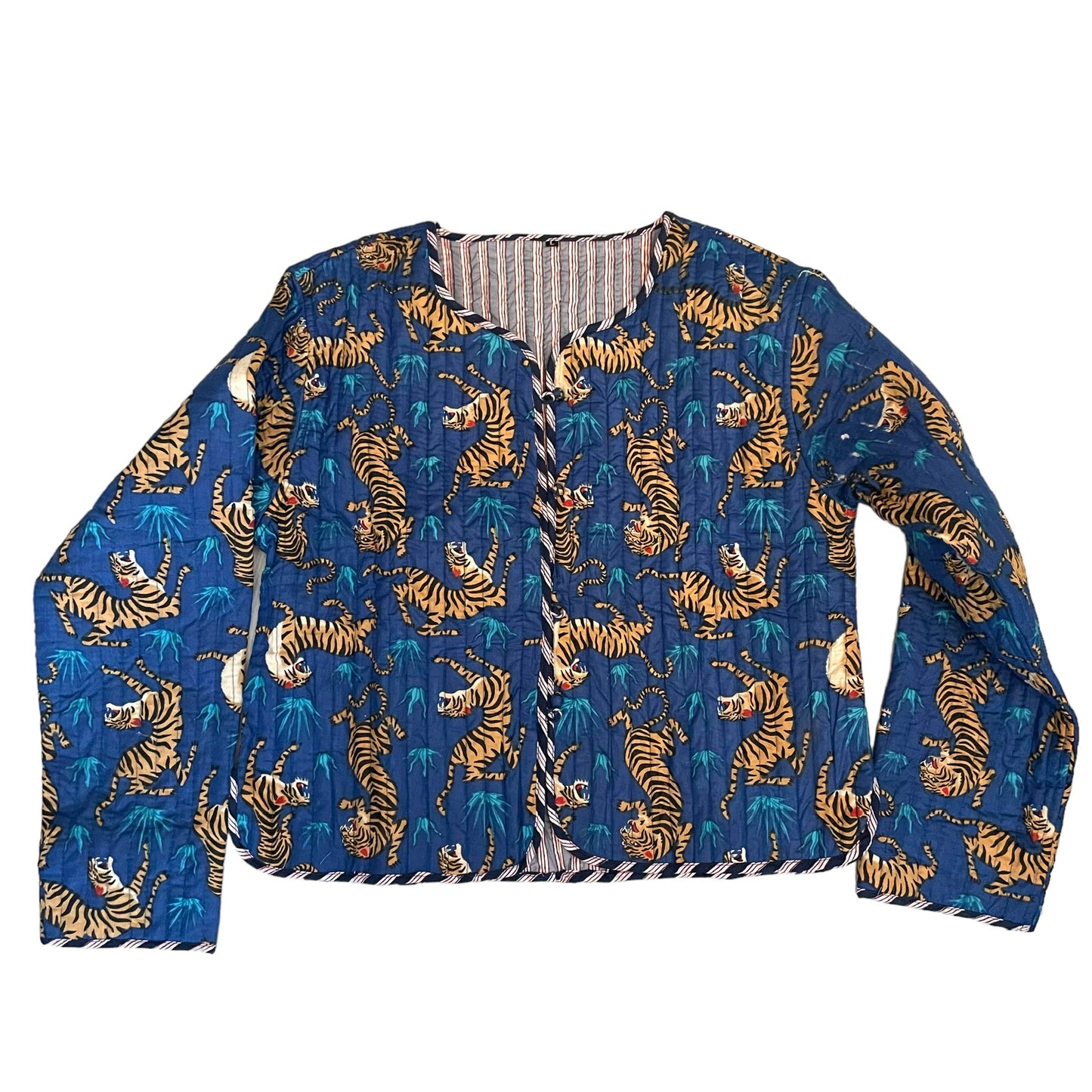 Blue Tiger - Cotton Quilted Reversible Jacket