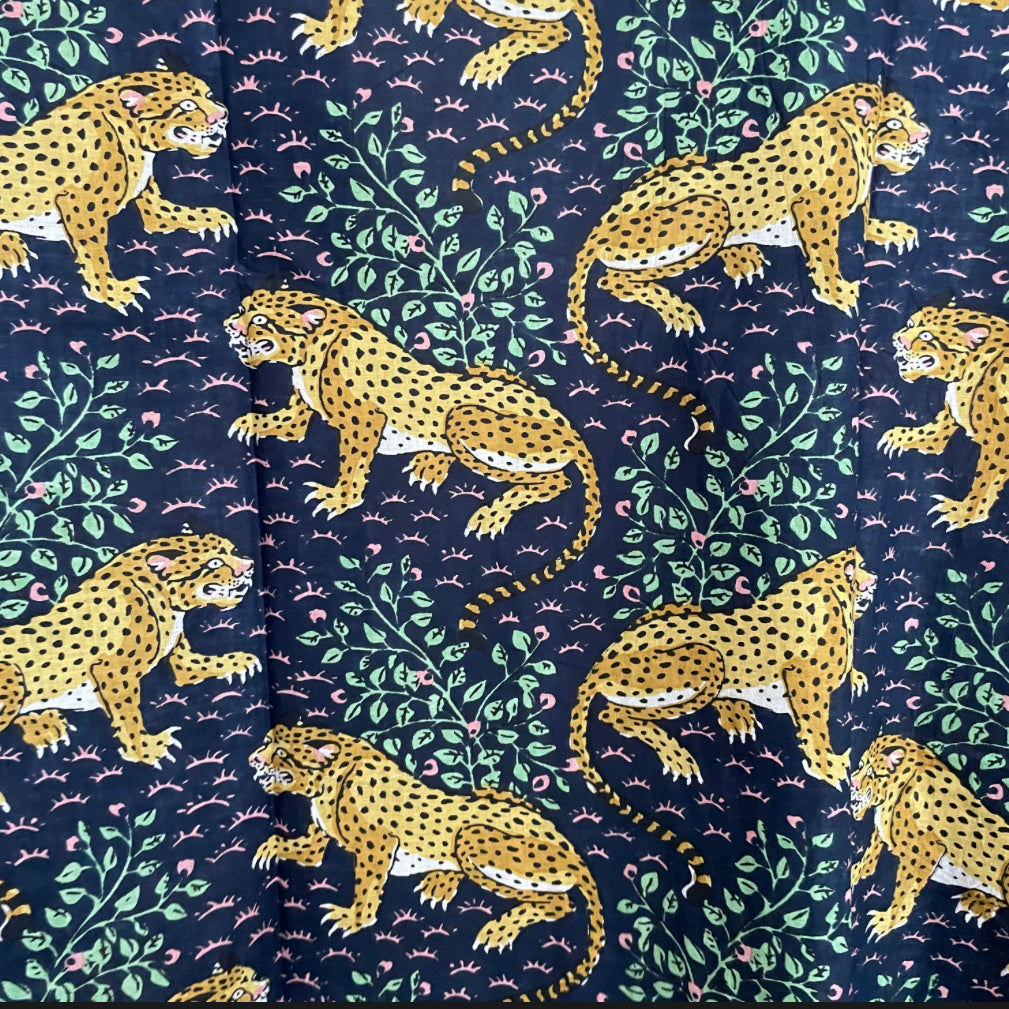 Cotton  Kimono - Blue Leopard