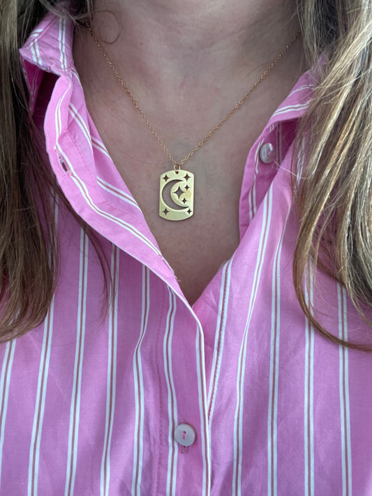 Chunky Necklace -  Moon and Stars