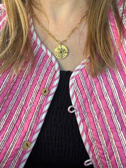 Chunky Necklace -  Gold Pendant