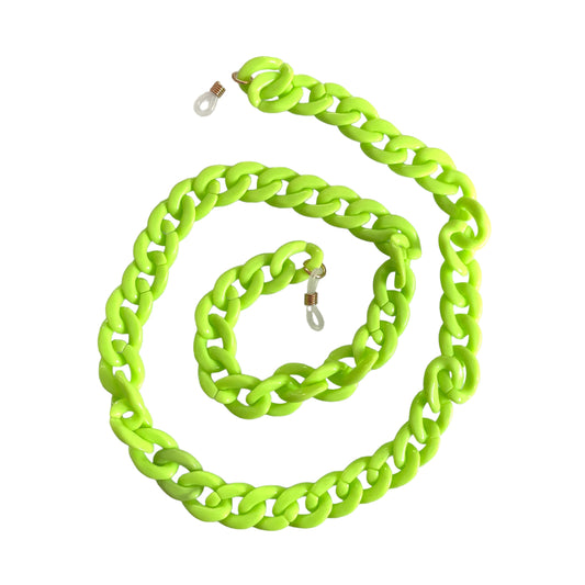 Layla - Recycled   Plastic Glasses / Sunglasses Chain - Lime green