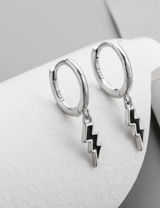 Earrings  - Lightning Bolt Silver