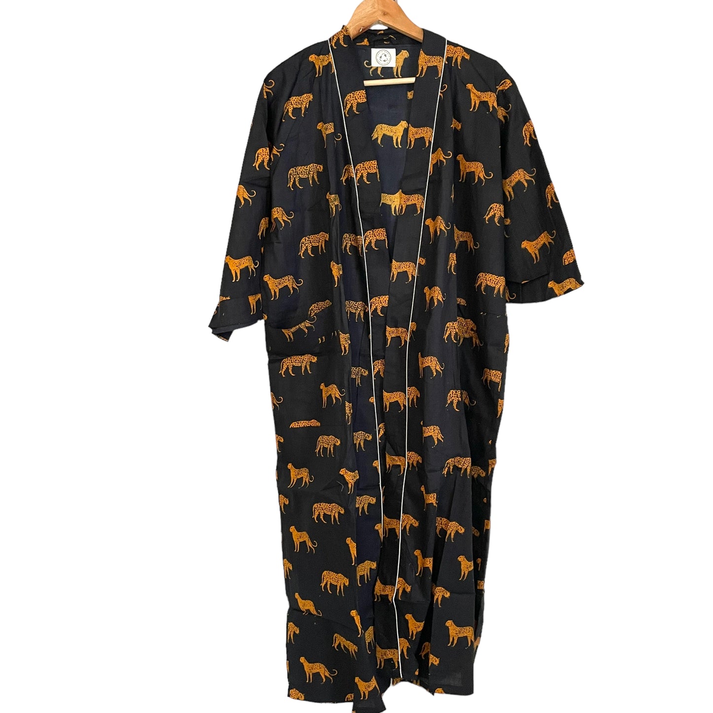 Cotton Kimono - Jungle Black Leopard