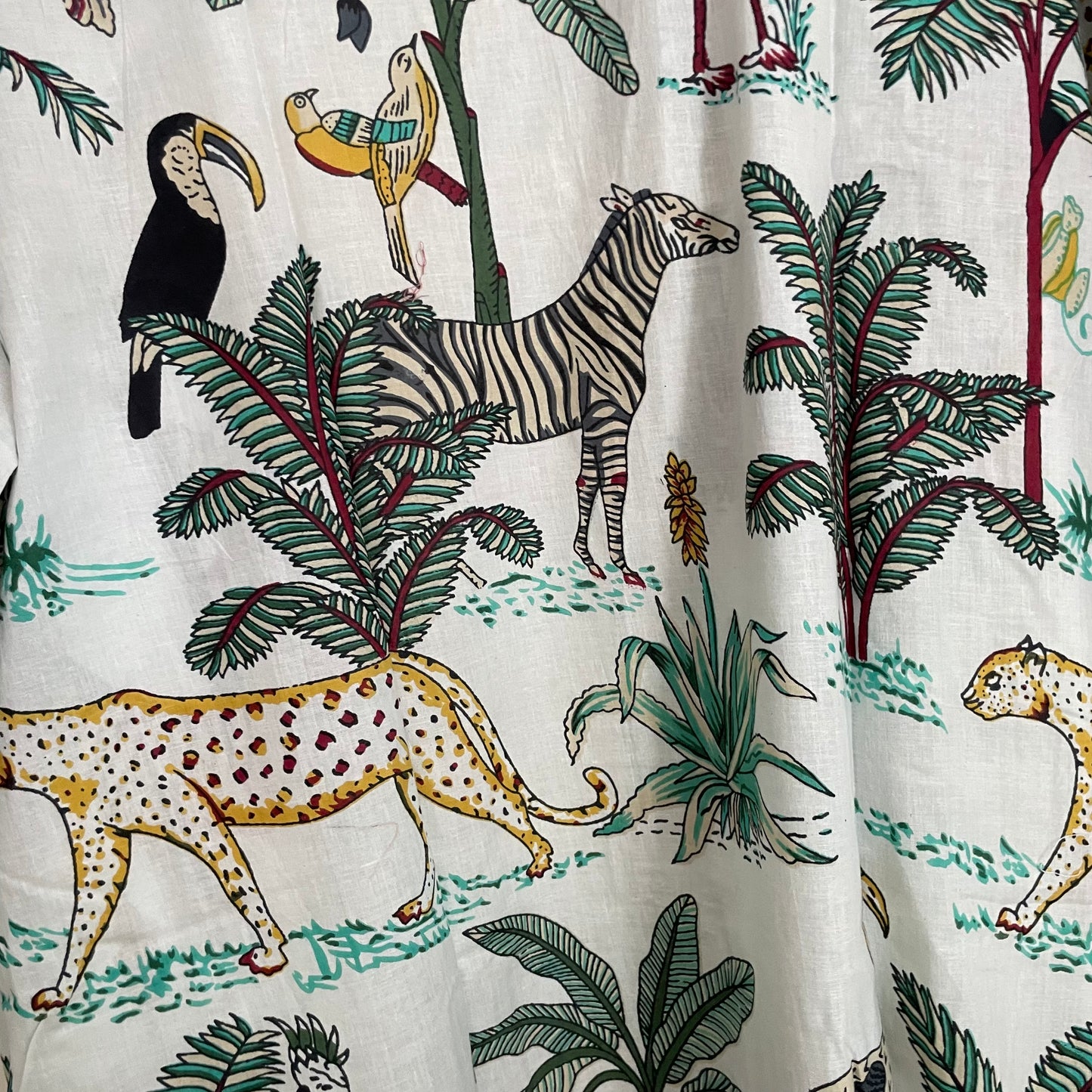Cotton  Kimono - White Jungle