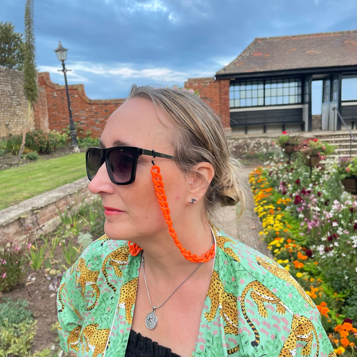 Layla - Recycled  Plastic Glasses / Sunglasses Chain - Orange