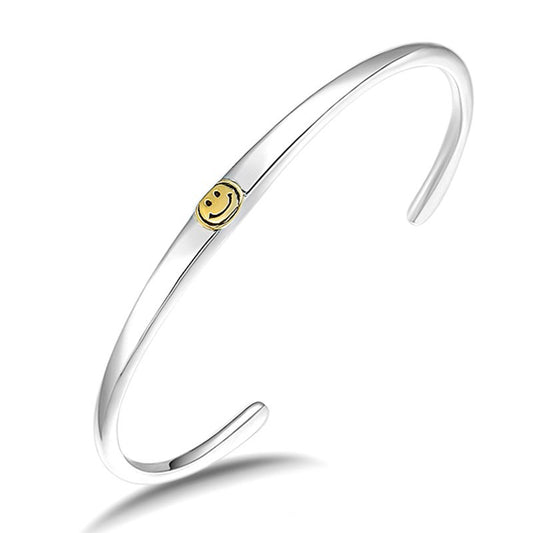 Smile Bangle - Silver Gold