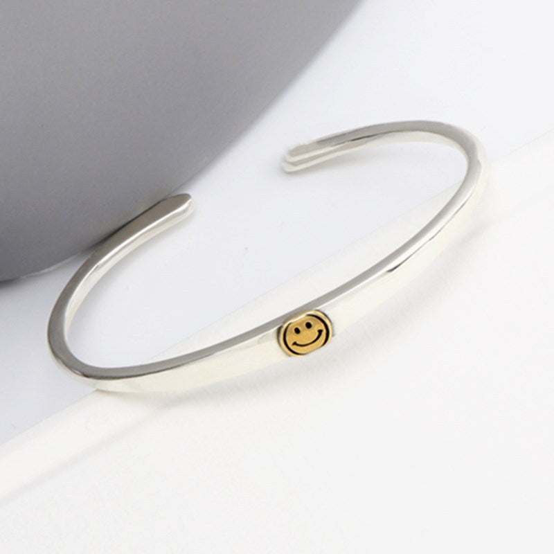 Smile Bangle - Silver Gold