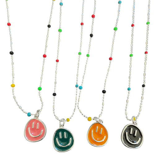 Necklace - Smile face -  ORANGE