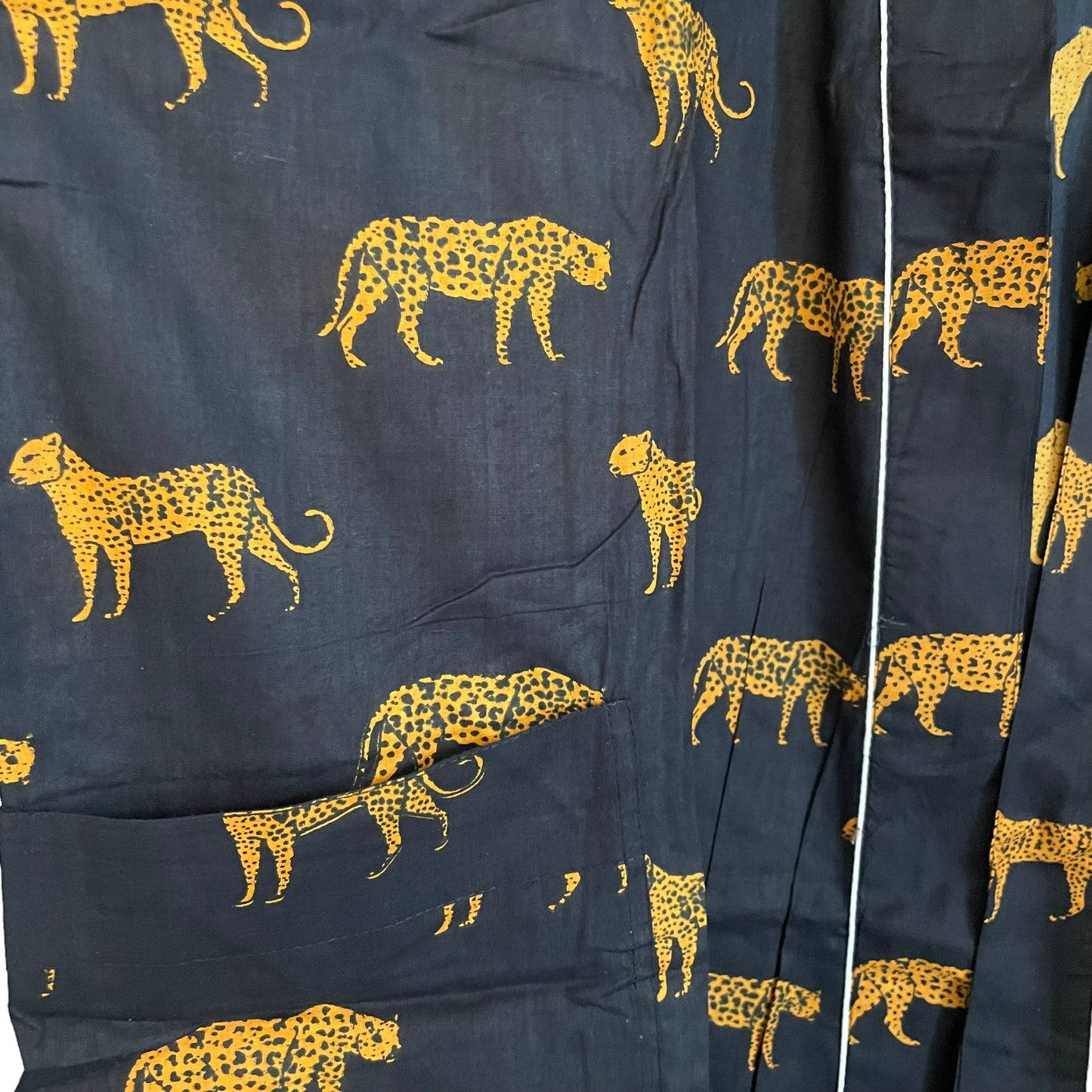 Cotton Kimono - Jungle Black Leopard