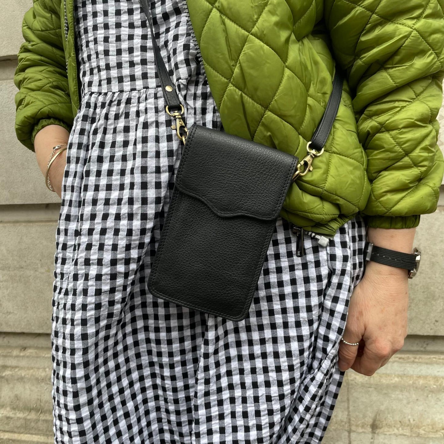 Callie Recycled leather Phone Bag