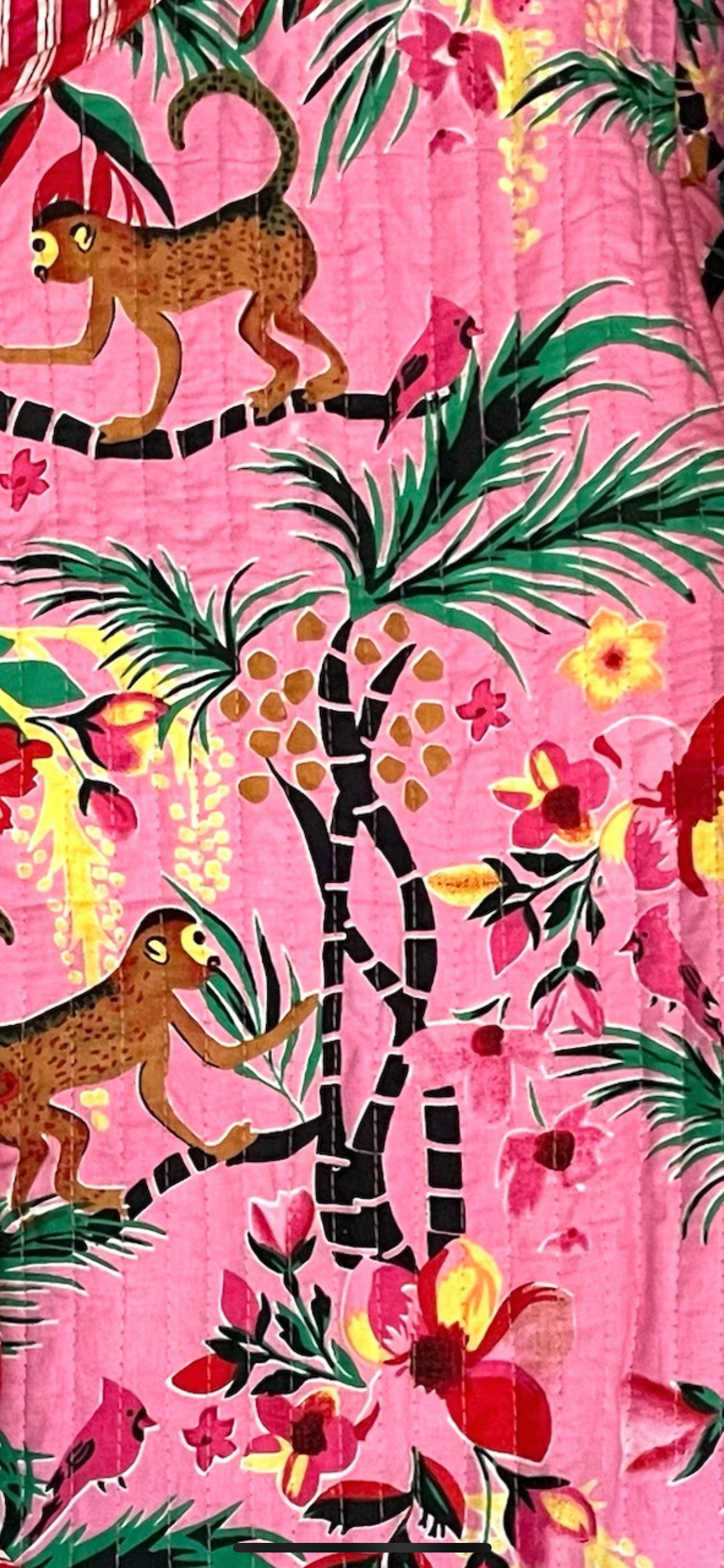 BACK IN STOCK  Pink Monkey  - Quilted Cotton Reversible Jacket