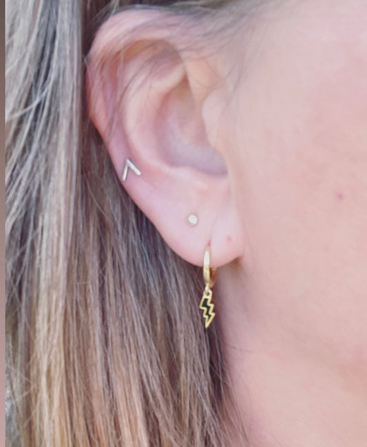 Earrings  - Lightning Bolt Gold