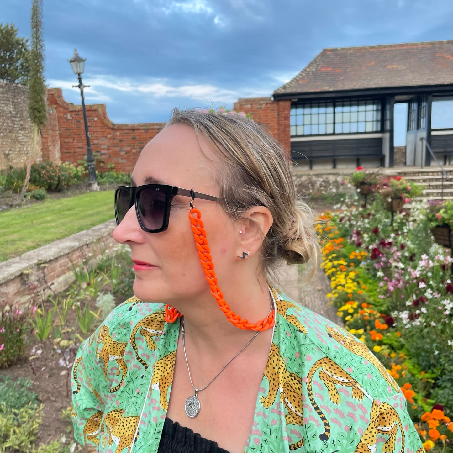 Layla - Recycled  Plastic Glasses / Sunglasses Chain - Orange