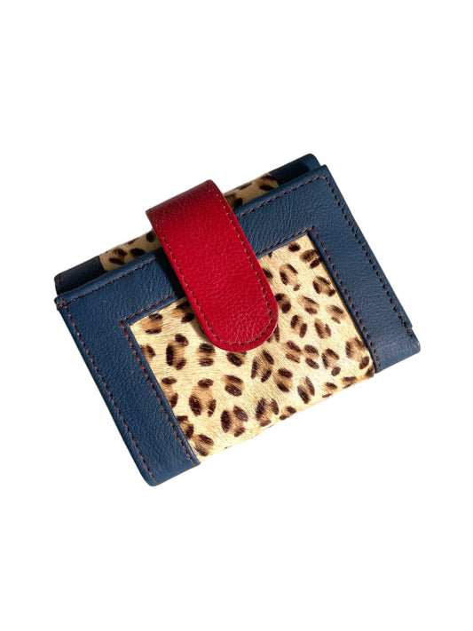 Amber Wallet Purse  - Leopard Blue