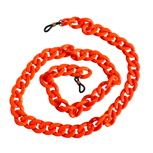 Layla - Recycled   Plastic Glasses / Sunglasses Chain - Orange