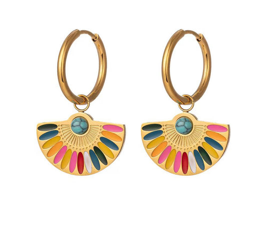 Earrings  -  Fan  Hoops