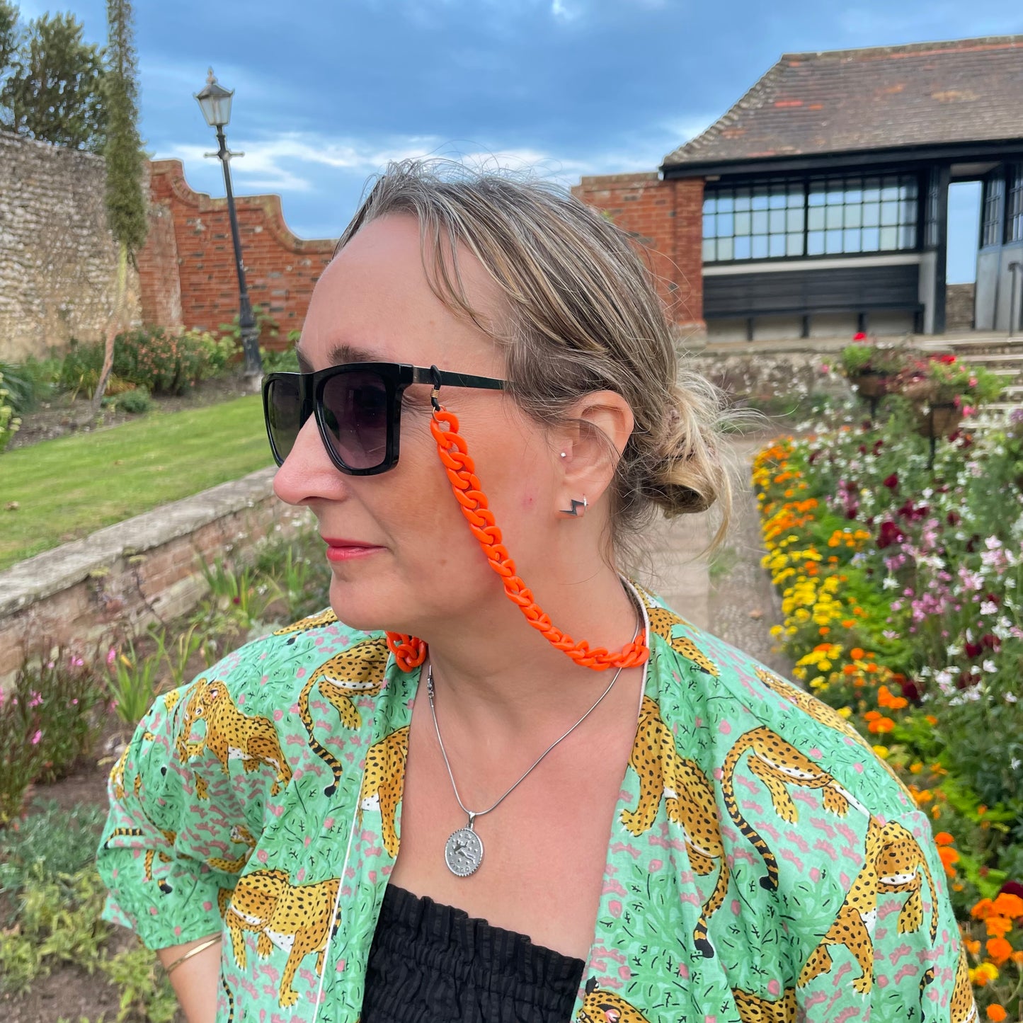 Layla - Recycled  Plastic Glasses / Sunglasses Chain - Orange