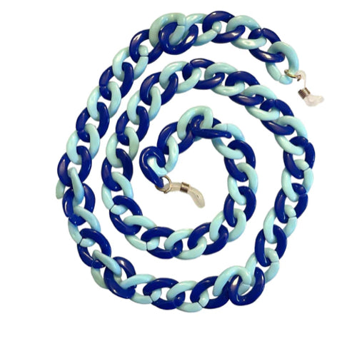 Layla - Recycled  Plastic Glasses / Sunglasses Chain Multi Blue