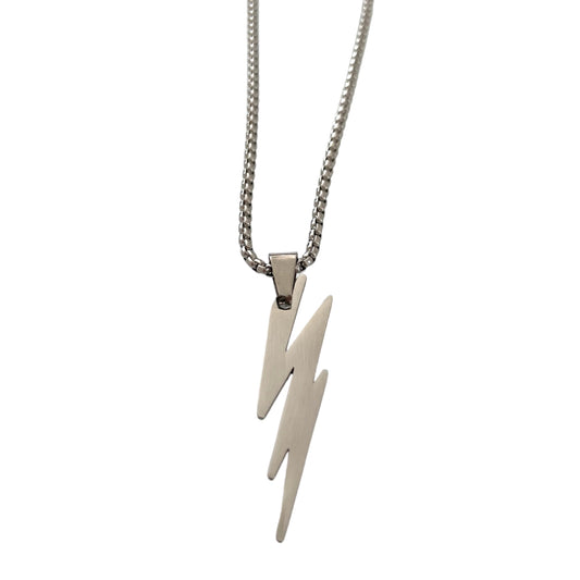 Necklace -  Lightning Bolt Silver