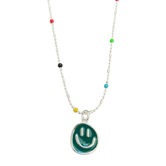 Necklace - Smile face -  JADE GREEN