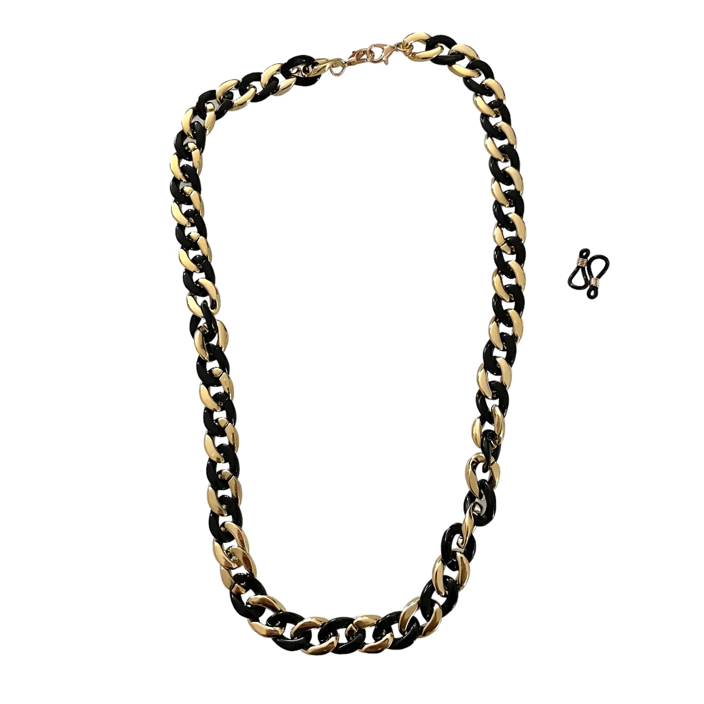 Layla Recycled Plastic Sunglasses Chain And Necklace- 2 in 1 - Black And Gold