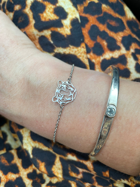 Silver  Tiger  Bracelet