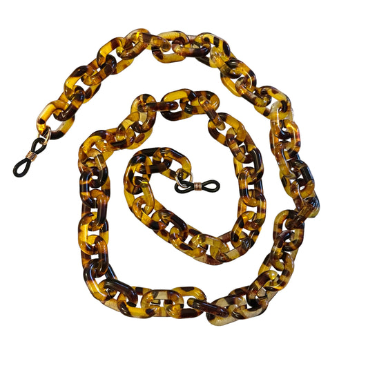 Livvy  - Chunky Recycled Plastic Glasses / Sunglasses Chain - Tortoiseshell