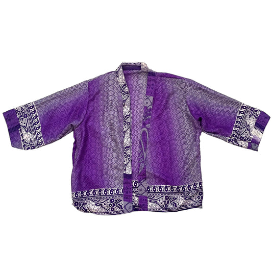 Short Recycled Silk - Kimono Purple Haze