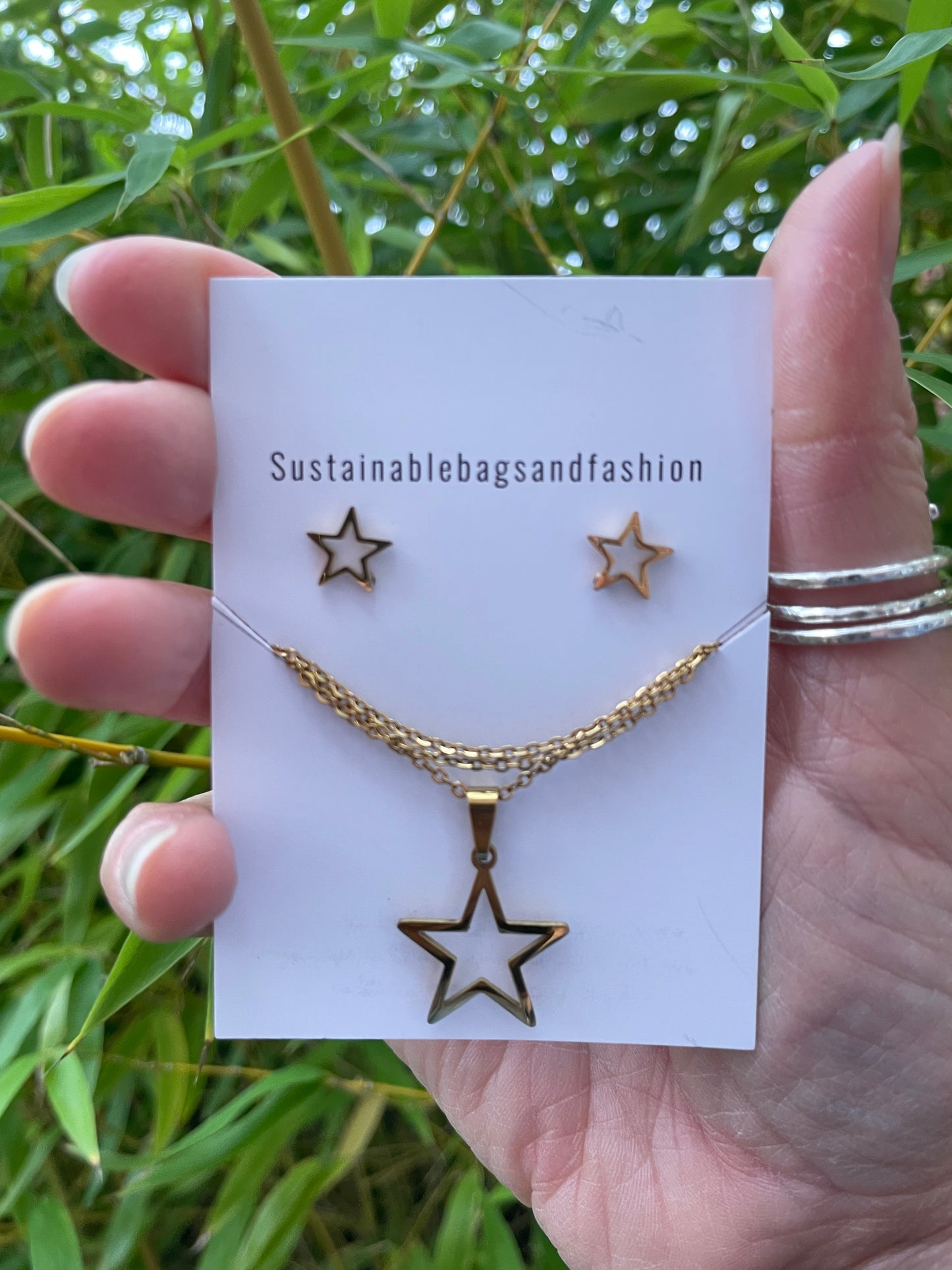 Necklace and Earring Set - Gold Star