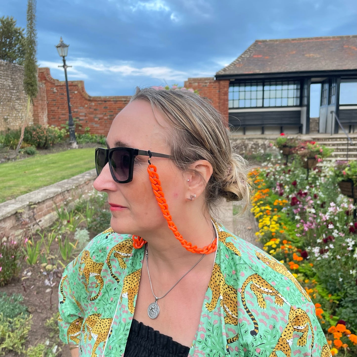 Layla - Recycled  Plastic Glasses / Sunglasses Chain - Orange
