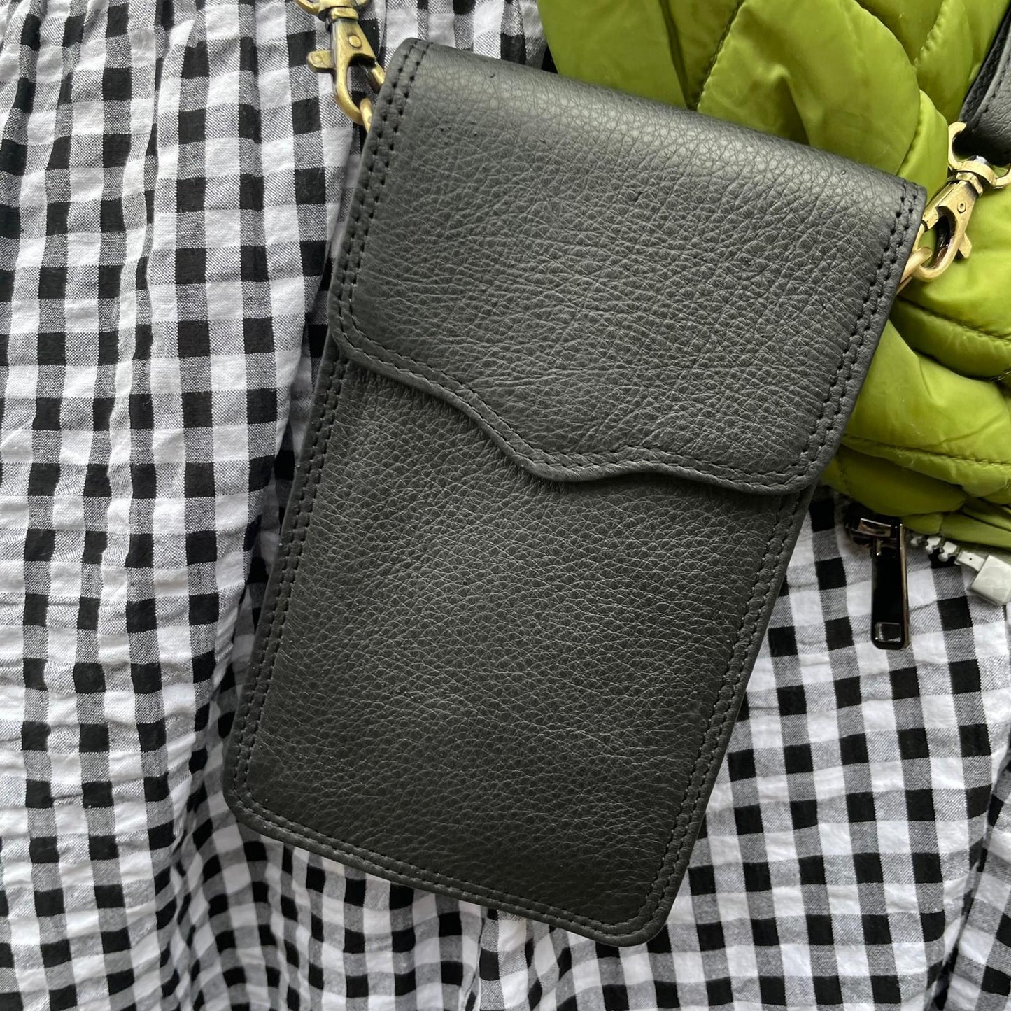 Callie Recycled leather Phone Bag
