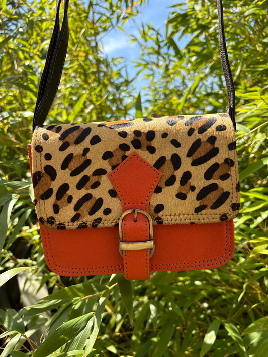 Millie  -  Orange  Leopard Print