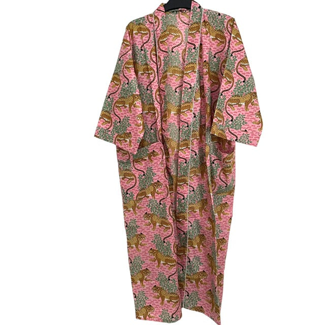 Cotton Kimono - Pink Leopard BACK IN STOCK