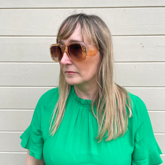Recycled Plastic Sunglasses - Carmel caramel